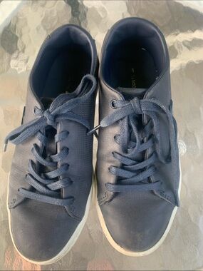 Lacoste Navy Kids Leather Lace-Up Sneakers